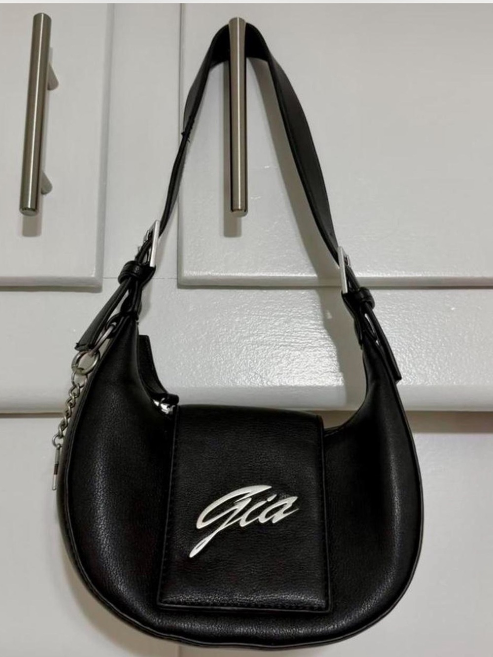 I.AM.GIA. Black leather Y2K shoulder bag - Picture 3 of 7